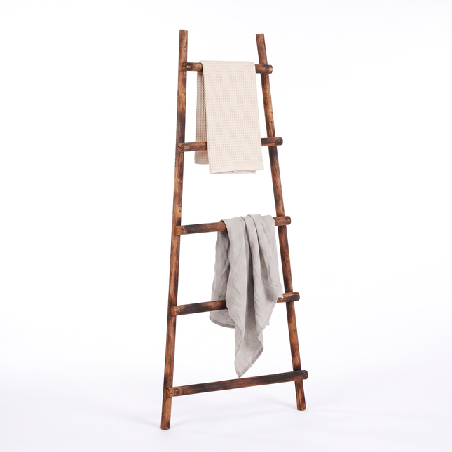 infographic-1-wit: Decoration ladder brown l29xw49xh119cm