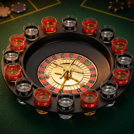 Cheqo® Roulette Drankspel Set van 16 - Hero