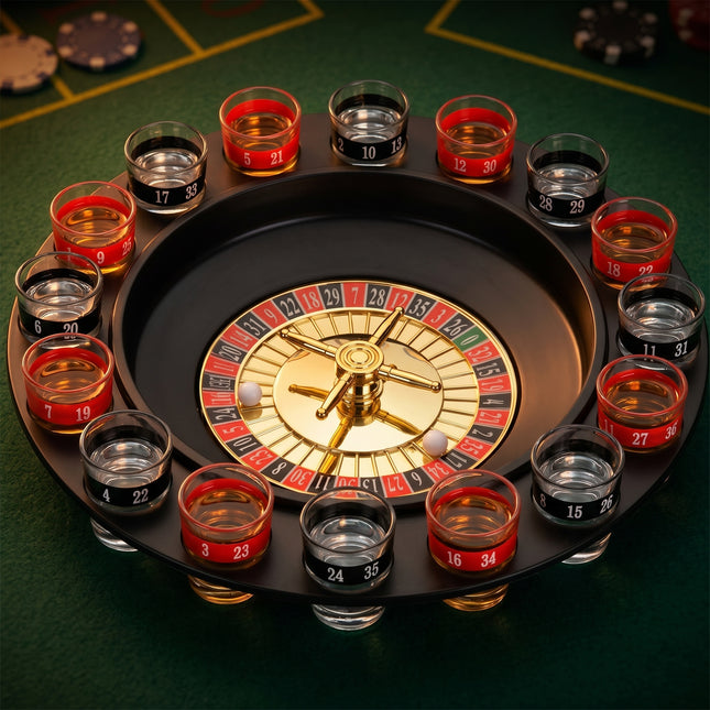 Cheqo® Roulette Drankspel Set van 16 - Hero