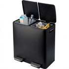 Cheqo Pedaalemmer Set van 2 - Duo Prullenbak 2x30L Mat Zwart - Hero