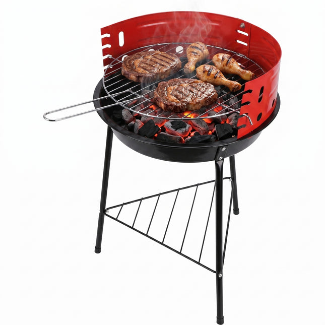 Cheqo® Houtskoolbarbecue 33x32x55 cm Zwart/Rood - Hero