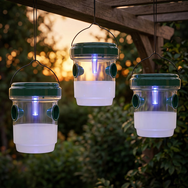 Cheqo® Wespenvanger Set van 3 - Solar met UV LED - Hero