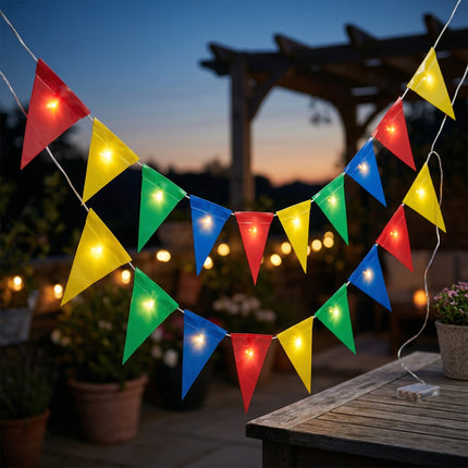 Cheqo® Vlaggenlijn met LED Verlichting - Hero