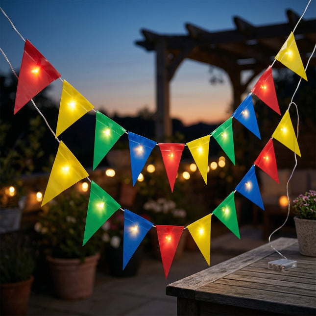 Cheqo® Vlaggenlijn met LED Verlichting - Hero