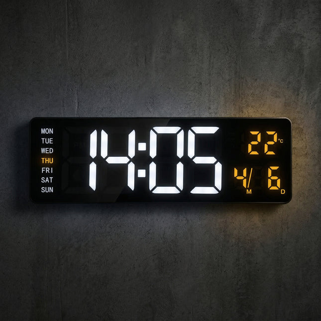 Cheqo® Digitale Wandklok met Groot Display - Hero