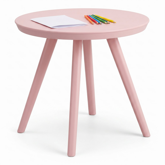 Cheqo® Kindertafel Rond Pastel Roze - Hero