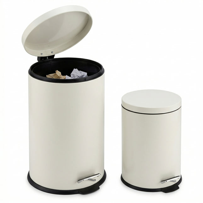 Cheqo® Pedaalemmer Set van 2 - Crème - Hero