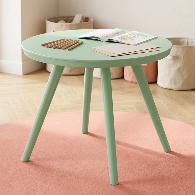 Cheqo® Kindertafel Rond — Pastel Groen - Hero