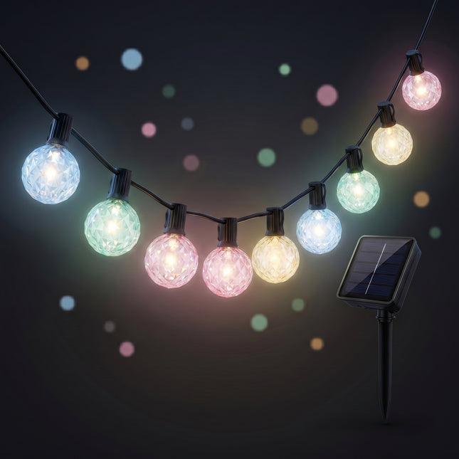 Cheqo® Solar Lichtsnoer 10 Kristallen Bollen - Hero