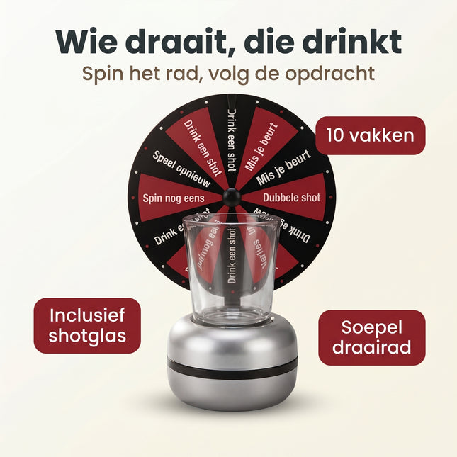 Cheqo® Drankspel Wheel of Shots - Benefit Map