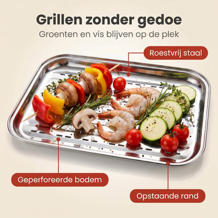 Cheqo® BBQ Grillschaal RVS - Benefit Map
