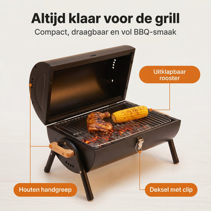 Cheqo® Houtskoolbarbecue Tafelmodel - Benefit Map