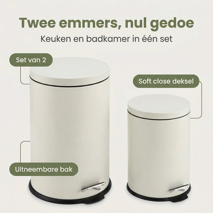 Cheqo® Pedaalemmer Set van 2 - Crème - Benefit Map