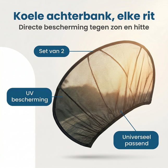 Cheqo® Zonnescherm Auto Set van 2 - Benefit Map