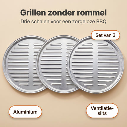 Cheqo® BBQ Grillschalen Set van 3 - Benefit Map
