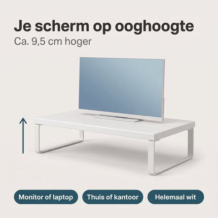 Cheqo® Monitorstandaard Wit - Benefit Map