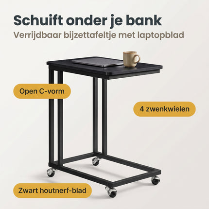 Cheqo® Bijzettafel op Wieltjes C-Vorm - Benefit Map