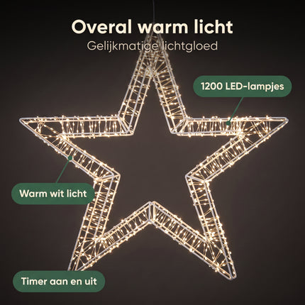 infographic-2: Hanging star with warm white led lighting o56 cm …