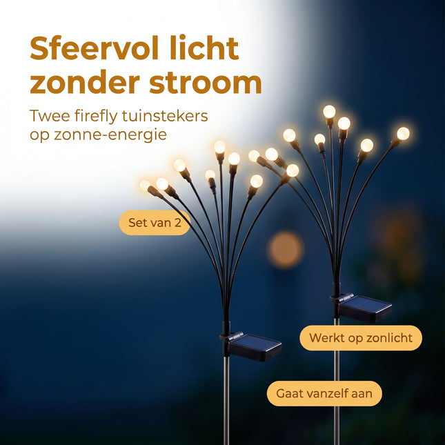 Cheqo Solar Tuinverlichting Set van 2 Firefly - Benefit Map
