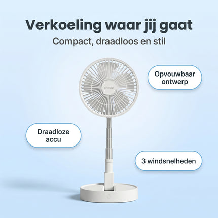 Cheqo Opvouwbare Ventilator Wit 23 cm - Benefit Map