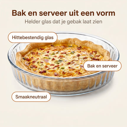 Cheqo Glazen Taartvorm / Quichevorm rond - Benefit Map