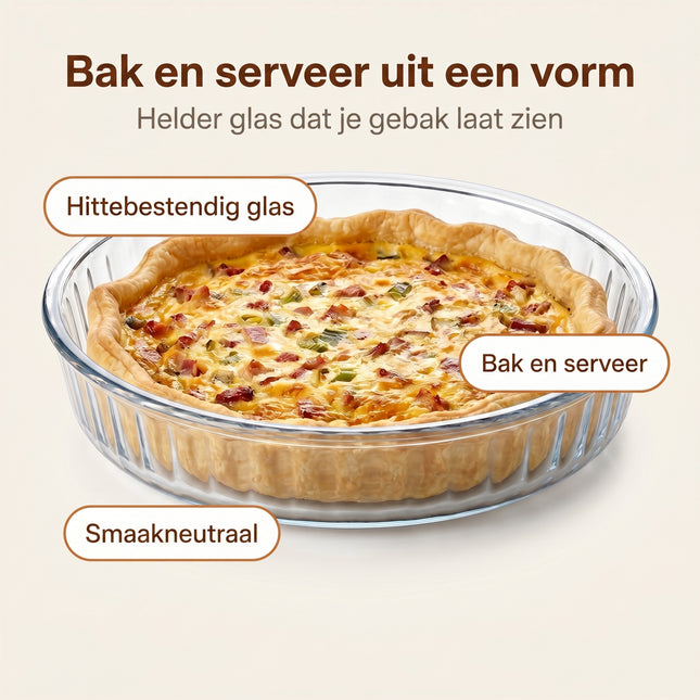 Cheqo Glazen Taartvorm / Quichevorm rond - Benefit Map