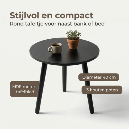 Cheqo Bijzettafel Zwart - Benefit Map