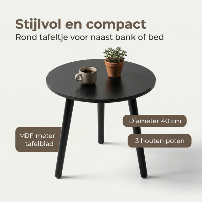 Cheqo Bijzettafel Zwart - Benefit Map