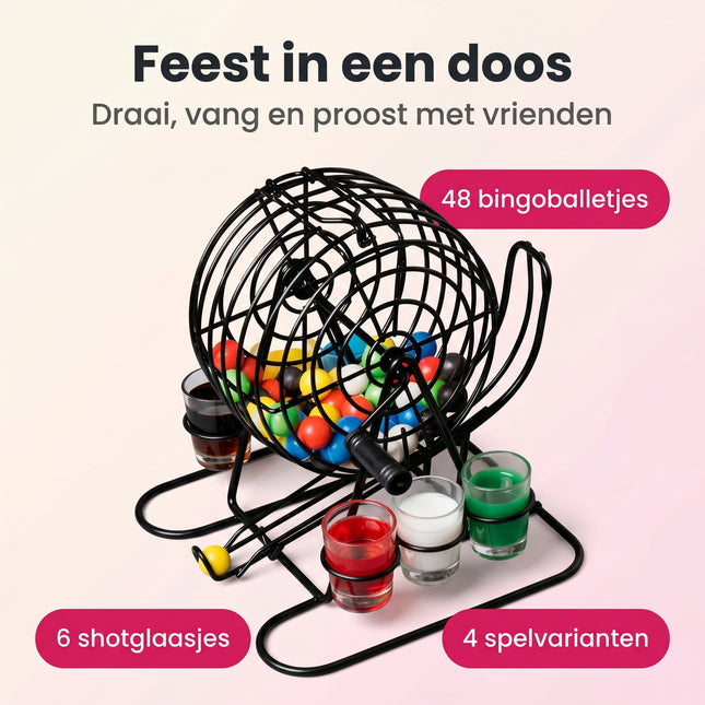Cheqo® Bingo Drankspel met Shotglaasjes - Benefit Map