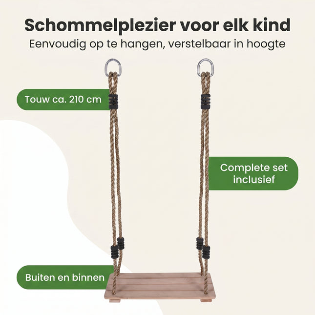 Cheqo® Houten Schommel Kinderschommel - Benefit Map