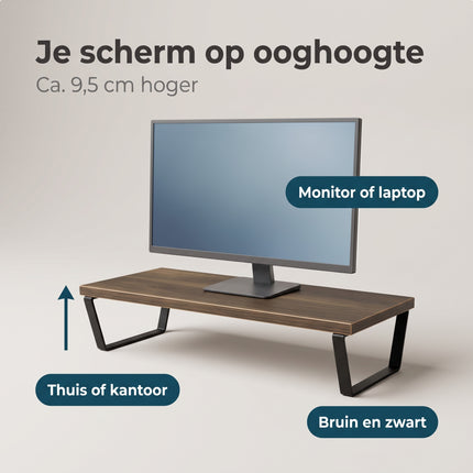 Cheqo® Monitorstandaard Bruin - Benefit Map