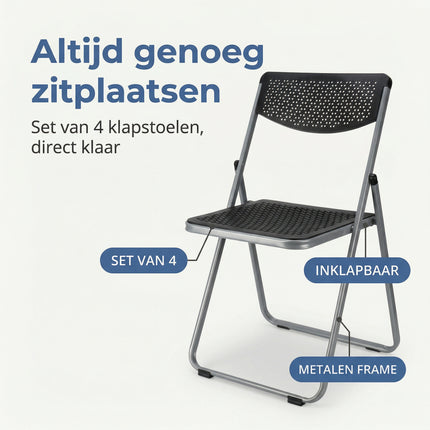 Cheqo® Klapstoelen Set van 4 - Benefit Map