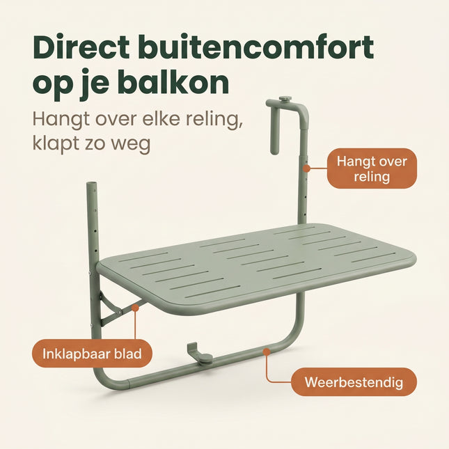 Cheqo® Balkontafel Mat Groen - Benefit Map