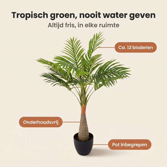 Cheqo® Kunstpalm - Palm Kunstplant - Kleine Kunstpalm voor Binnen - Benefit Map
