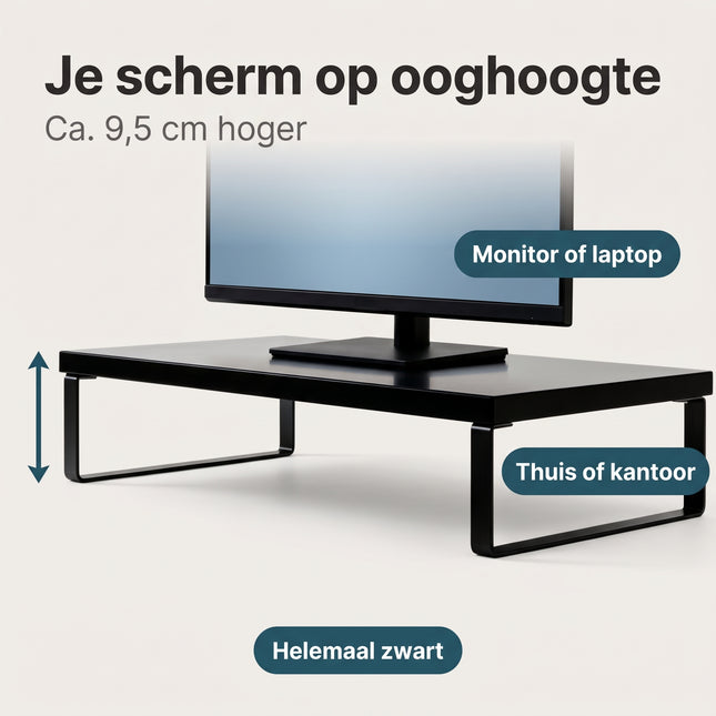 Cheqo® Monitorstandaard Zwart - Benefit Map