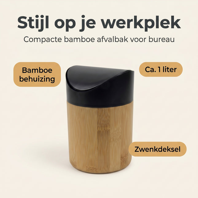 Cheqo Tafelafvalbak Mini Bamboe - Benefit Map