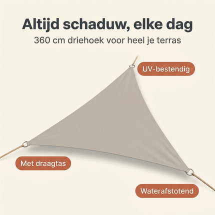 Cheqo Schaduwdoek Driehoek Zand - Benefit Map