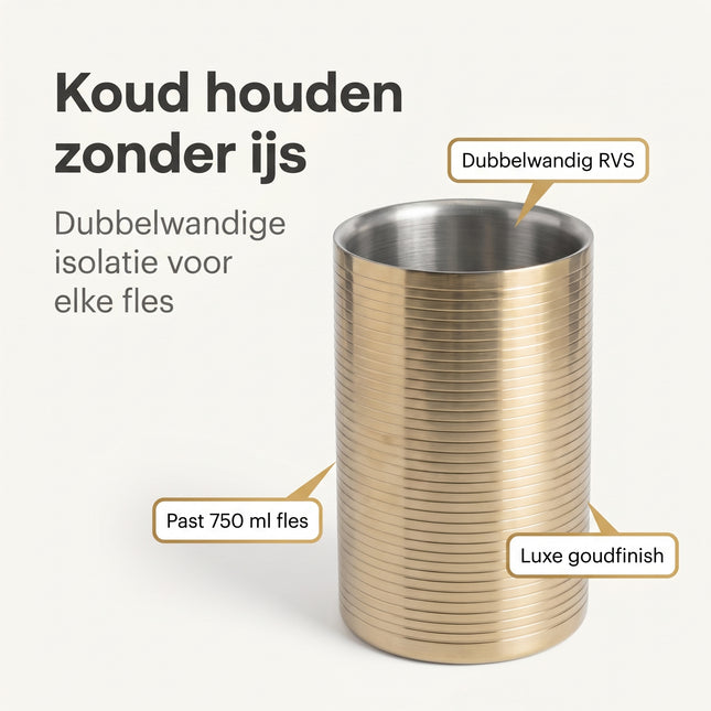 Cheqo Wijnkoeler Champagnekoeler Goud - Benefit Map