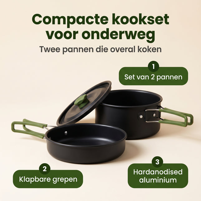 Cheqo® Camping Pannenset Set van 2 - Benefit Map
