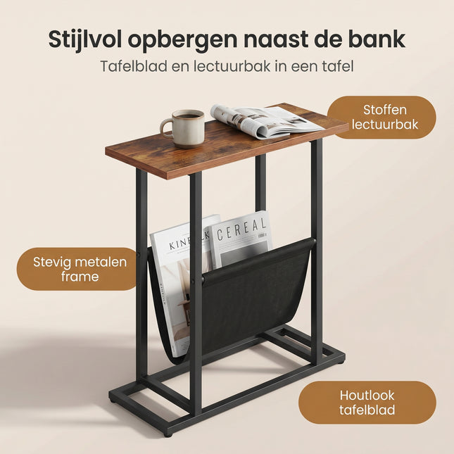 Cheqo Bijzettafel met Tijdschriftenhouder - Benefit Map