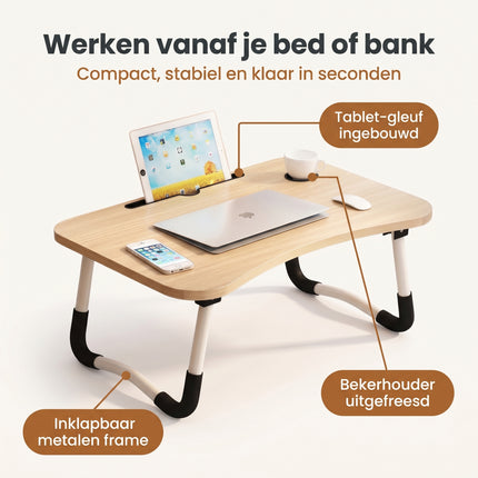 Cheqo® Laptoptafel Opklapbaar 60x40 cm - Benefit Map