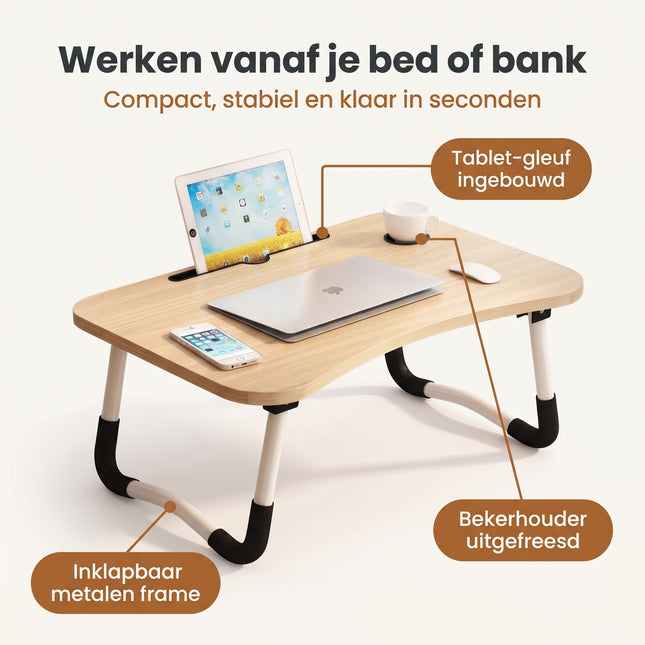 Cheqo® Laptoptafel Opklapbaar 60x40 cm - Benefit Map