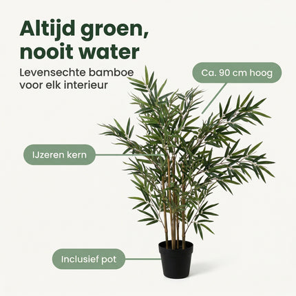 Cheqo® Kunstplant Bamboe voor Binnen - Benefit Map
