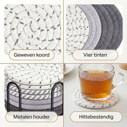 Cheqo® Onderzetters Set van 8 - Detail Split
