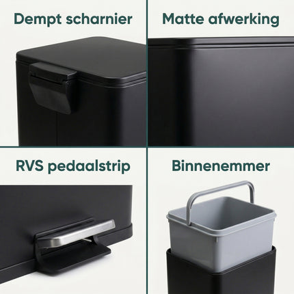 Cheqo® Pedaalemmer 30 Liter - Detail Split