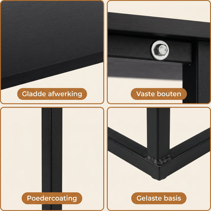 Cheqo® Bijzettafel C-vorm Zwart - Detail Split