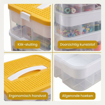 Cheqo® Opbergbox Stapelbaar - 4 Lagen - Detail Split
