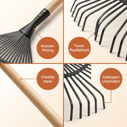 Cheqo® Bladhark met Houten Steel - Detail Split