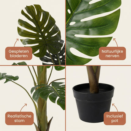 Cheqo® Kunstplant Monstera 110cm - Detail Split