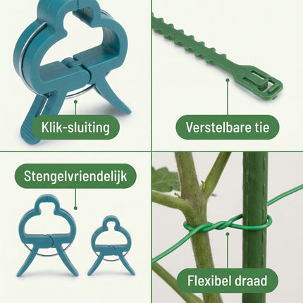Cheqo Plantenclips met Binddraad Set van 61 - Detail Split